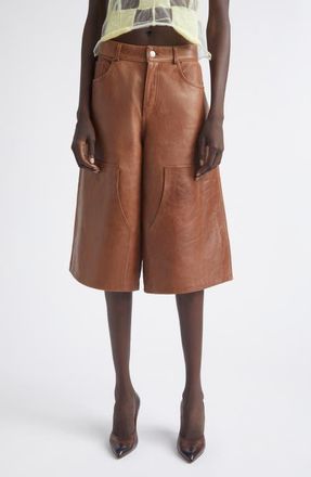 Haikure Legacy Leather Bermuda Shorts in Tan at Nordstrom, Size 29
