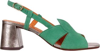 Chie Mihara Rutter sandaal met hak en gesp - Dames - Sandalen met hakken - Groen - 39 EU - Leer - Schoenen