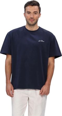 Les Deux Tops, Heren, Blauw, M, Crew T-shirt