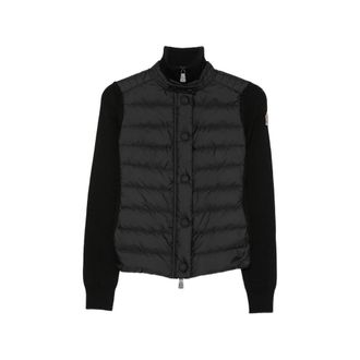 Moncler Black Quilted Mock Collar Jacket