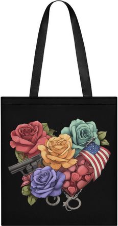 Generic Police Heart Rose Tote Bag for Women Men Shoulder Bags Purses Pouch Handbags