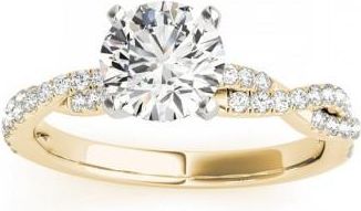Allurez Diamond Twist Sidestone Accented Engagement Ring 18k Yellow Gold (0.19ct)