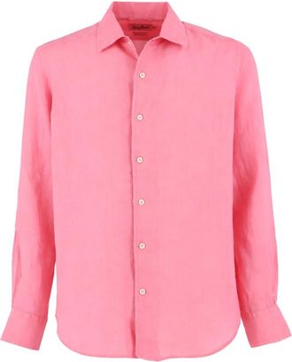 MC2 Saint Barth Linnen Vintage 23 Overhemd - Heren - Casual Overhemden - Roze - 2XL - Linnen - Overhemden