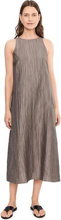 Eileen Fisher Organic Linen Sheen Full Length Dress Womens Dress Walnut : SM, Linen/Nylon