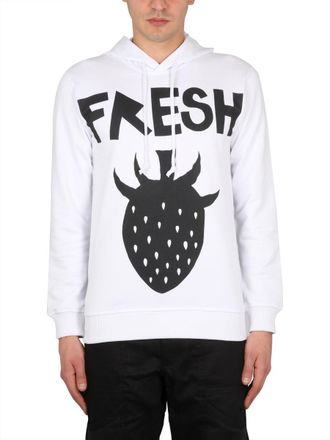 Comme Des Gar&ccedil;ons Cotton Hooded Sweatshirt - White