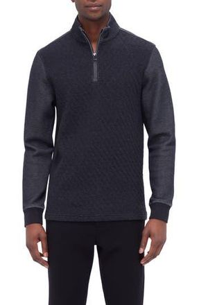 Bugatchi Quarter Zip Pullover in Black at Nordstrom Rack, Size Xx-Large