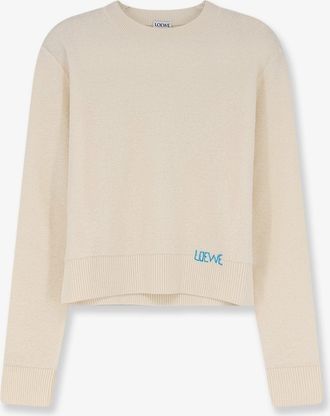 Loewe Maglia in lana con logo ricamato in contrasto sul fondo - LOEWE - gender_Woman