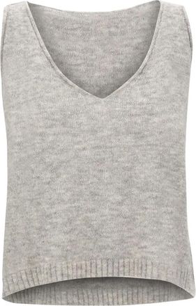 Maurizio Top con cuello en V y dobladillo acanalado - Knitwear - Mujer - Gris - 2XS