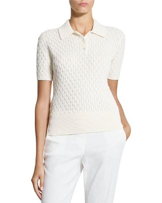 Theory Textured Cable Polo Sweater