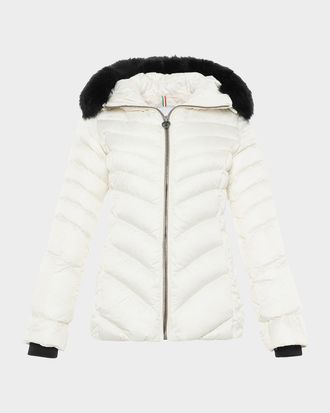 Gorski Down Apres-Ski Jacket with Detachable Toscana Lamb Hood Trim
