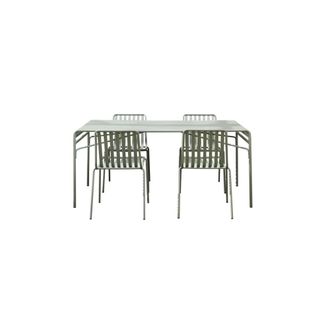Tikamoon Conjunto de muebles de jard&iacute;n de metal verde de 4 plazas