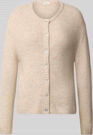 s.Oliver Red Label Regular Fit Strickjacke mit Alpaka-Anteil in Beige, Größe 34
