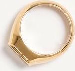 Valentino Garavani Anello Chevalier Vlogo Signature in Metallo e Smalto Donna ORO/NERO 4