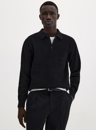 Le 31 Mens Basketweave Polo Shirt