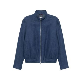 Brunello Cucinelli Twill Bomberjack - Heren - Jassen - Blauw - Maat: 2XL