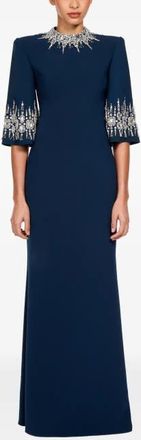 Jenny Packham Ilana Embellished Maxi Dress in Blackthorne Blue at Nordstrom, Size 10 Uk