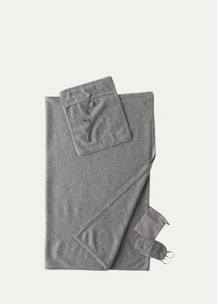 TSE Cashmere Travel Blanket and Eye Mask Set