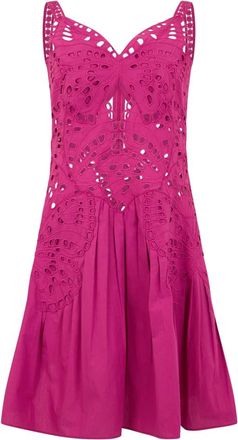 Alberta Ferretti Kort kantenjurkje - Dames - Korte kleedjes - Roze - S - Katoen - Kleedjes