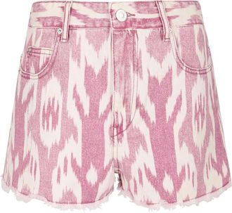 Isabel Marant Denim Shorts, female, Pink, Size: S Abstract Pattern Print Shorts