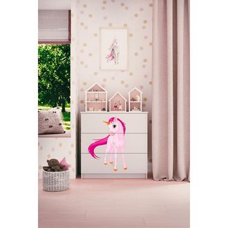 Les Tendances Les Tendances - C&oacute;moda 3 Cajones Kocot Kids Babydream Unicornio - Blanco