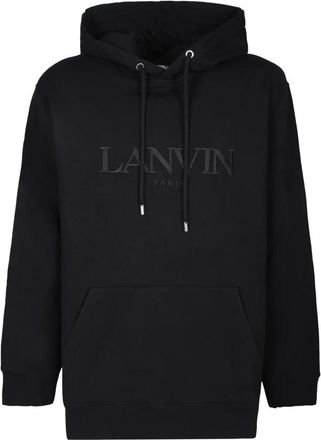 Lanvin Zwarte Sweatshirt Stijlvol Comfortabel Ss 24 - Heren - Hoodies - Zwart - S - Katoen - Hoodies & sweatvesten