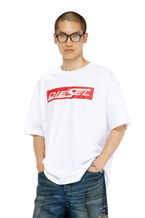 Diesel Cotton T-shirt with Diesel logo print - T-Shirts - Man - White