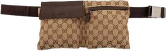 Gucci Pre-owned Belt Bags, female, Beige, Size: ONE SIZE Pre-owned Vintage Canvas Belt Bag