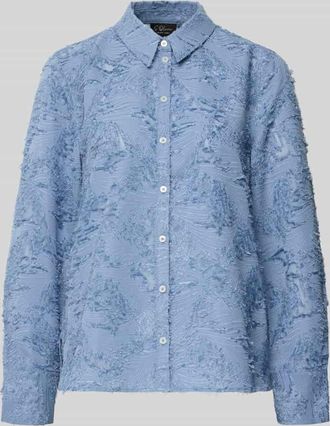 s.Oliver Black Label Loose Fit Hemdbluse in Semitransparenter-Optik in Rauchblau, Gr&ouml;&szlig;e 34