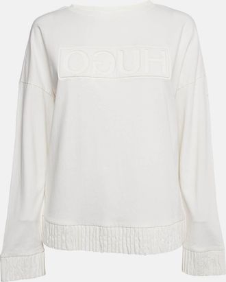 HUGO BOSS Off-White Cotton Hd Effect Logo Detail Sweatshirt