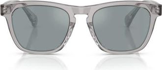 Oliver Peoples R-3 54mm Polarized Round Sunglasses in Grey /Polar Flash Mirror at Nordstrom