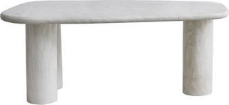 DRAWER Mesa de comedor para 6 personas en efecto travertino - Beige