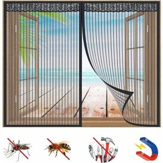 OEM Mosquitera Magn&eacute;tica Para Ventanas, Cortinas Antimosquitos, Cierre Magn&eacute;tico Autom&aacute;tico, Para Ventanas O Puertas - Negro 47x47 Pulgadas (120x120 Cm) -