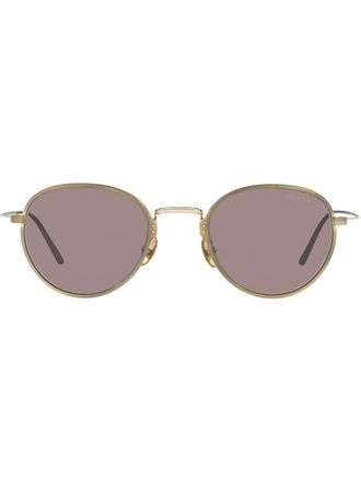 Prada frameless round-frame sunglasses - unisex - Titanium - 50 - Gold