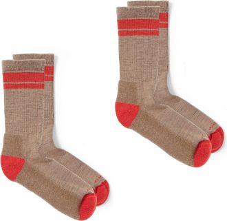 Rei Co-Op Trailsmith Merino Wool Crew Socks - 2 Pairs Khaki M