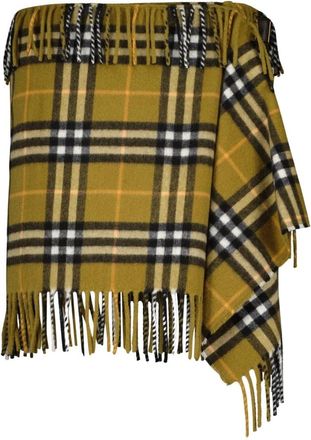 Burberry Vintage Check Sjaal Rok - Dames - Korte rokken - Groen - S - Wol - Rokken