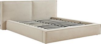 Vente-Unique Letto Con Contenitore 160 X 200 Cm Velluto A Coste Beige - Taveso
