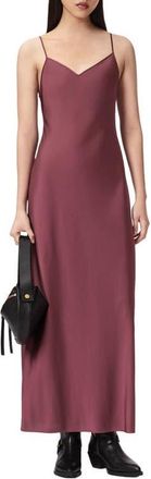 AllSaints Bryony V-Neck Maxi Slipdress in Raspberry Pink at Nordstrom, Size 12 Us