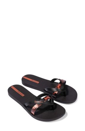 Ipanema Kirei Chic Flip Flop in Black/Brown Tile at Nordstrom, Size 10