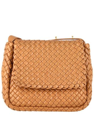 Bottega Veneta Ochre Lambskin Leather Small Cobble Intrecciato Shoulder Bag (Authentic Pre-Loved)