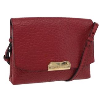 Burberry Pre-owned Leather Shoulder Bag - Dames - Pre-owned - Rood - Maat: ONE Size Leer