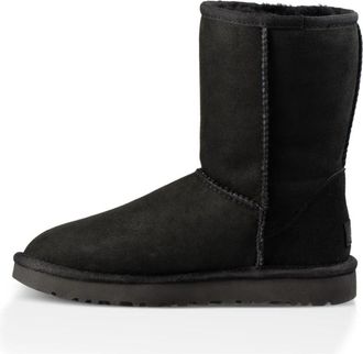 UGG Classic Short II Laarzen Black - Dames - Winterlaarzen - Zwart - 39 EU - Leer - Schoenen