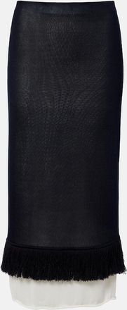 Bottega Veneta Knitted silk midi skirt