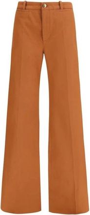 Chlo&eacute; Katoenen wijde broek - Dames - Wijde Broeken - Bruin - XS - Katoen - Broeken
