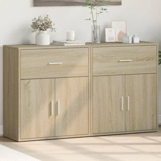 Berkfield Home Sideboards 2 pcs Sonoma Oak 60x31x70 cm Engineered Wood in Brown | Size: 60 x 31 x 70 cm