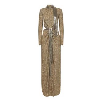 Paco Rabanne Gowns, female, Yellow, Size: M Embroidered Sequin Gown