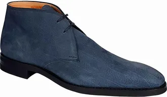 Bally Skiligny 6237888 Mens Midnight Blue Grained Calf Leather Desert Boots