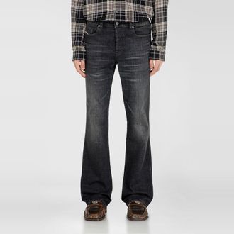 Diesel Bootcut Jeans Regular Waist 1998 D-Buck, Black/Dark grey, Button fly