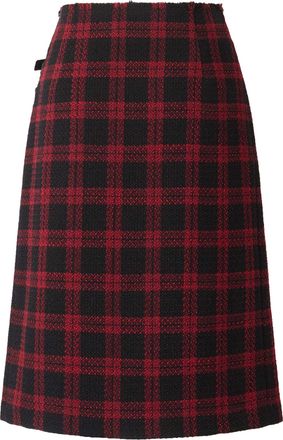 Pinko Womens Skirt Griselina Tweed Black-Red Outer: Polyester Black/red