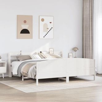 vidaXL Vidaxl - Cama Sin Colch&oacute;n Madera Maciza De Pino Blanca 180x200 Cm