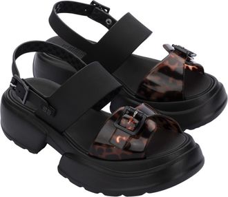 Melissa Push Slingback Platform Sandal in Black/tortoise at Nordstrom, Size 7